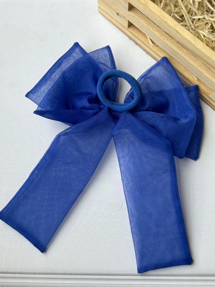 Royal Blue Bow Hair Tie