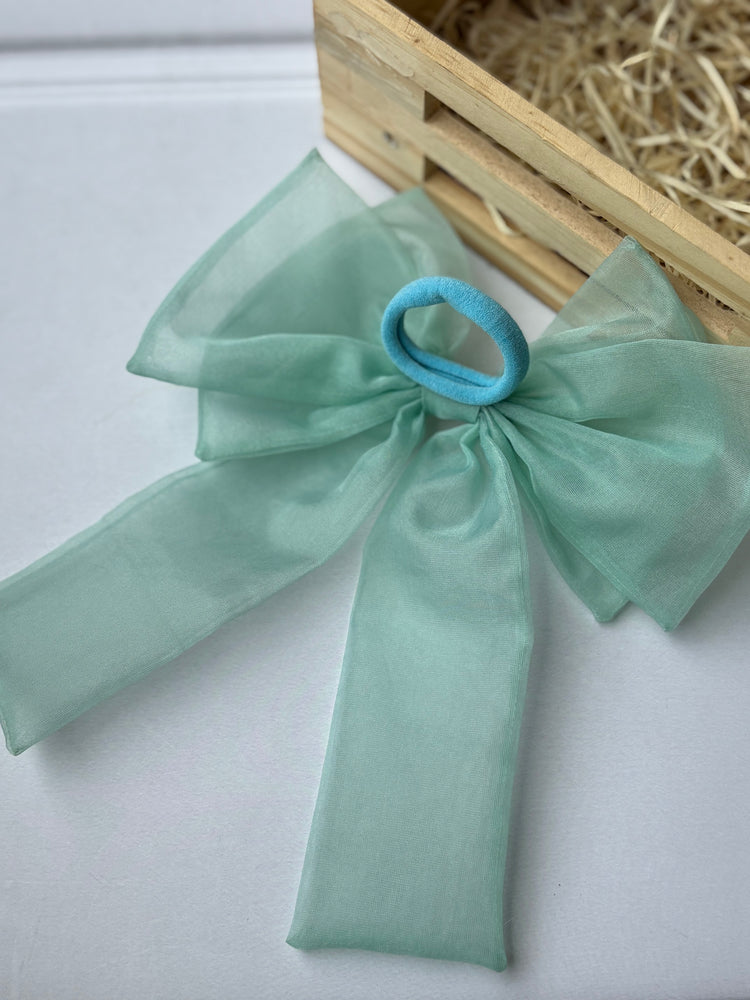 Powder Blue Bow Hair Tie