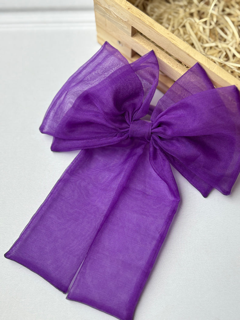 Violet Bow Hair Tie