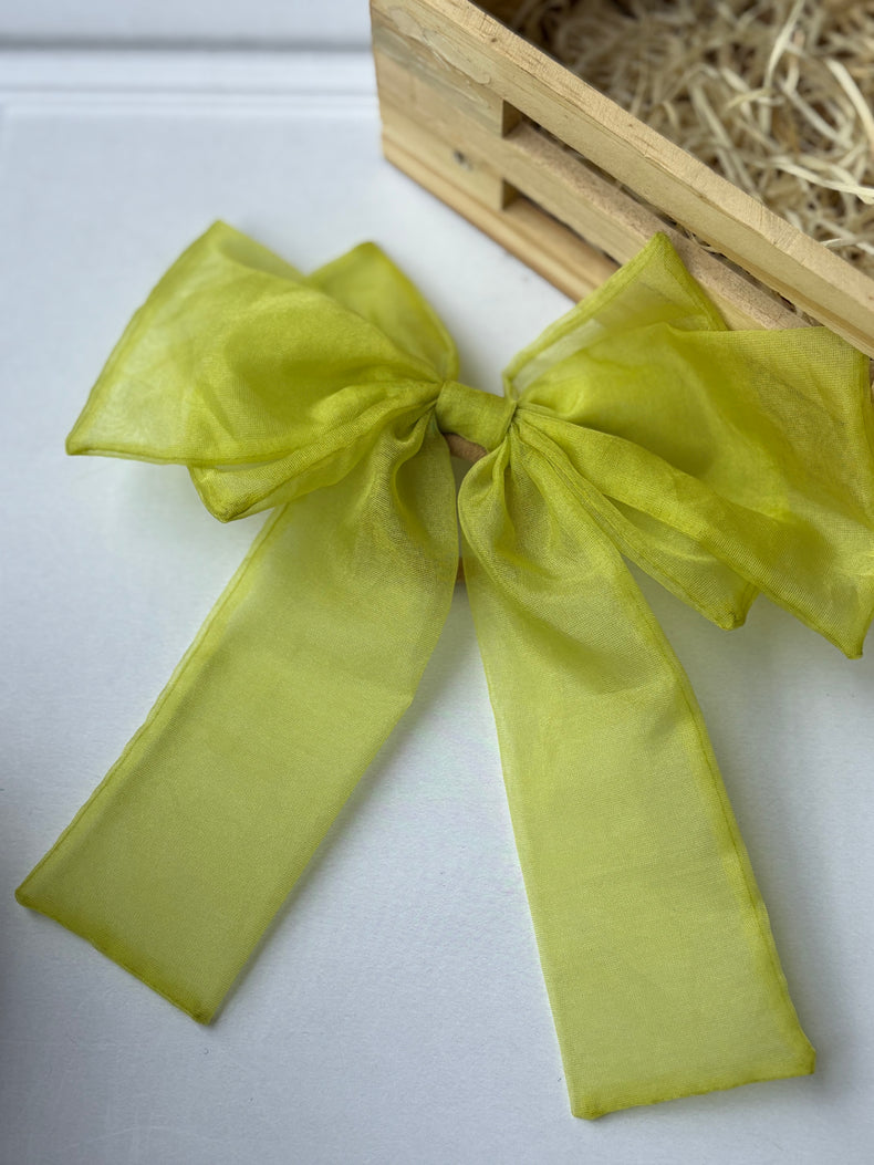 Lime Green Bow Hair Tie