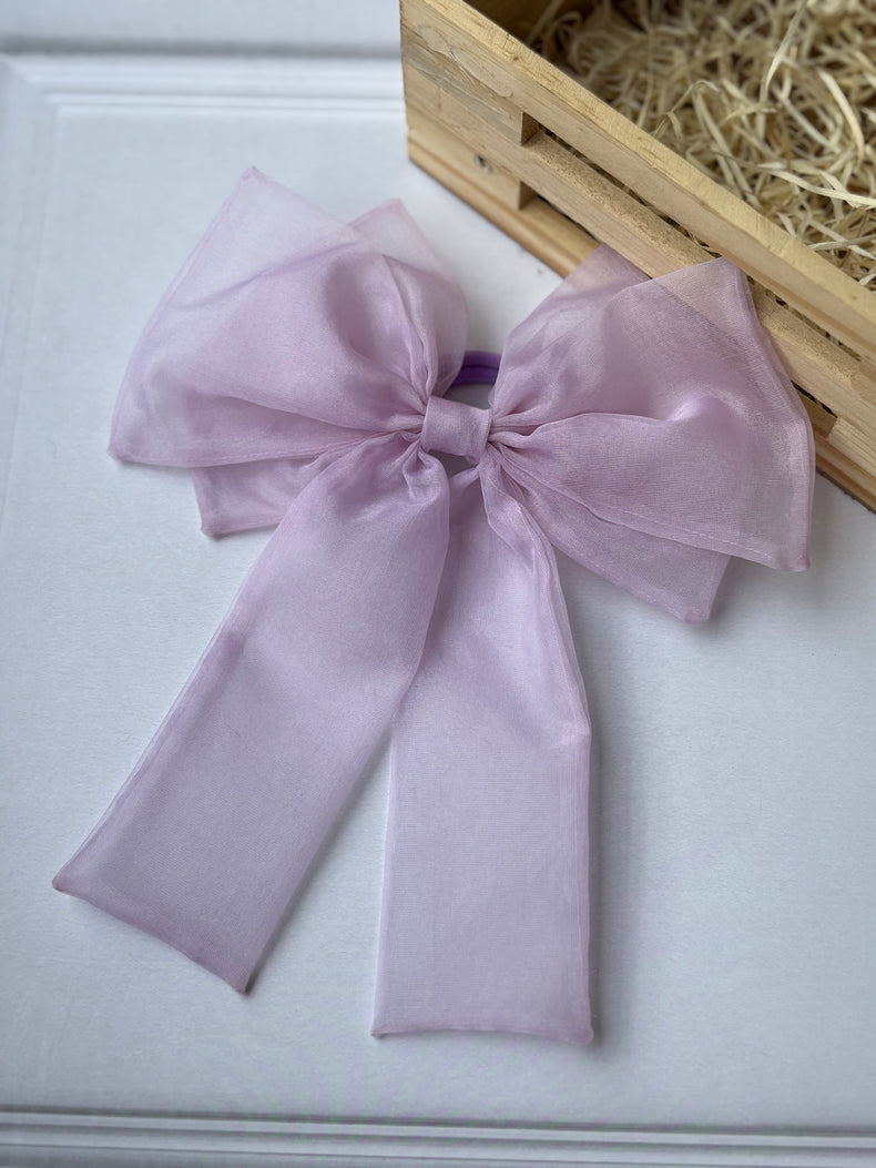 Lilac Bow Hair Tie