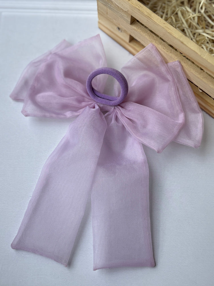 Lilac Bow Hair Tie