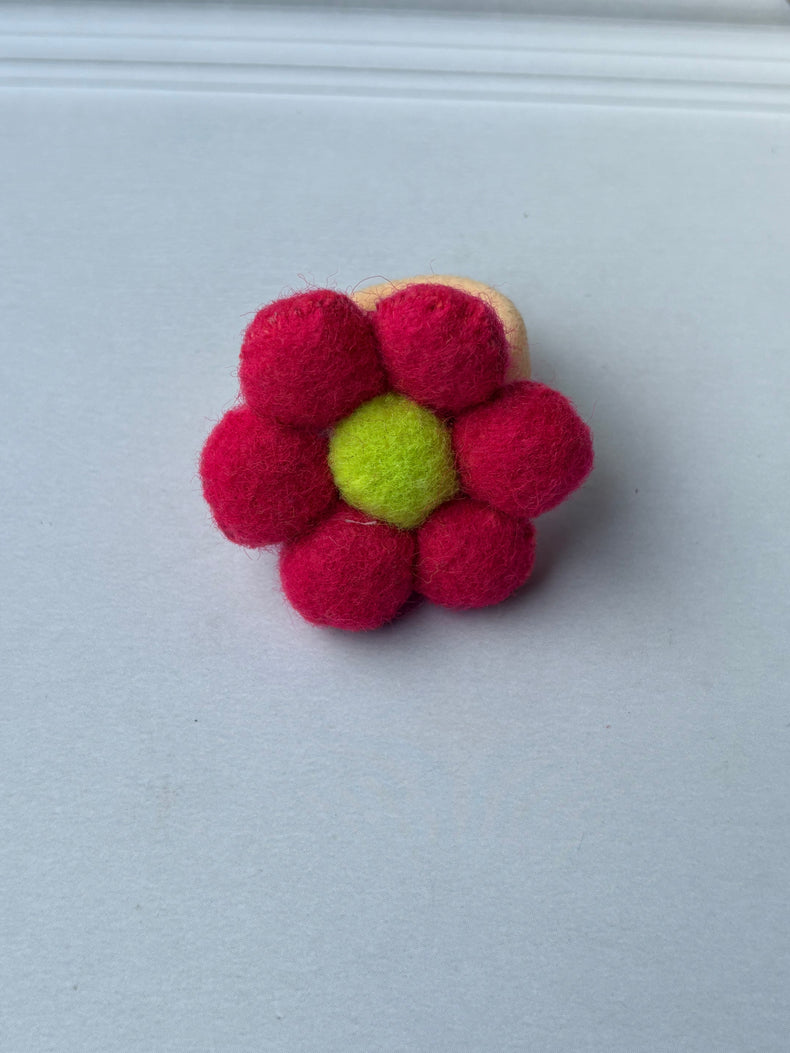 Fuschia Bloom Hair Tie