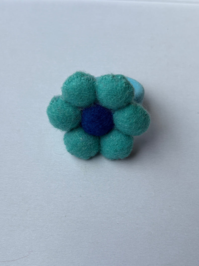 Teal Bloom Hair Tie