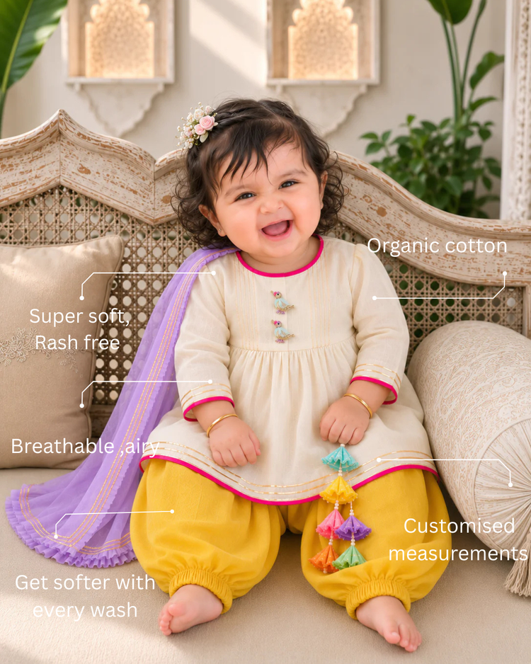 Ivory Bird Patiala Salwar Set