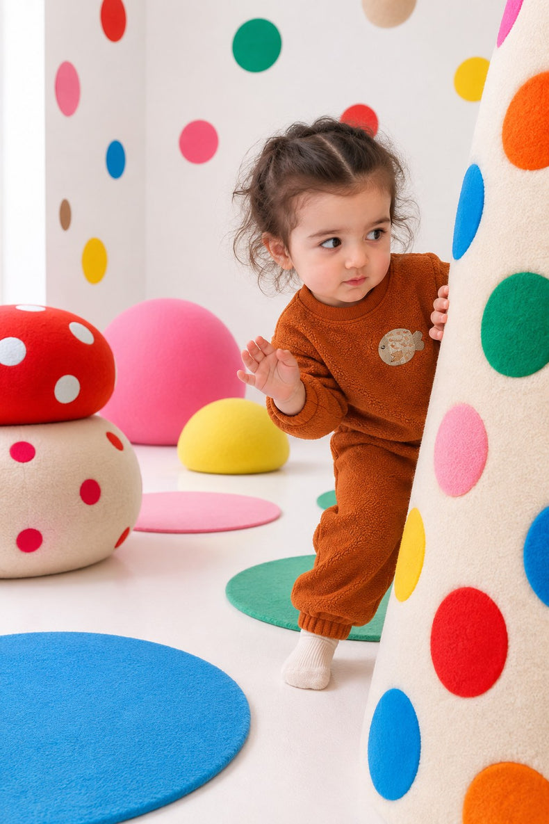 Rust Pumpkin Fleece Set for kids by Anaario – winter fleecewear