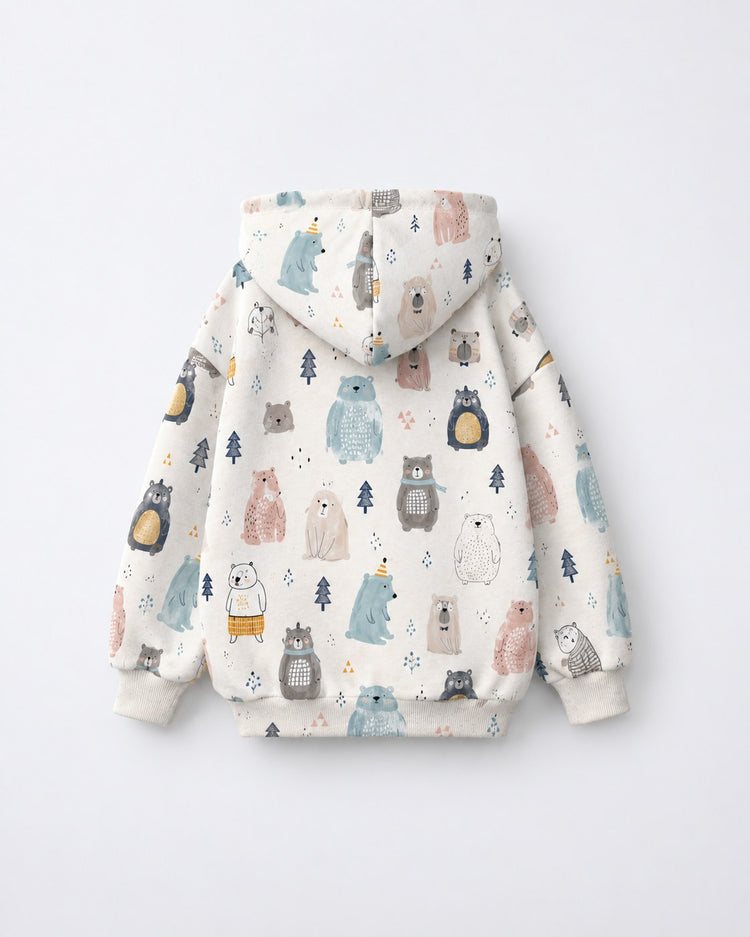 Snow Bear Hooded Barrel Pant Set flat lay by Anaario