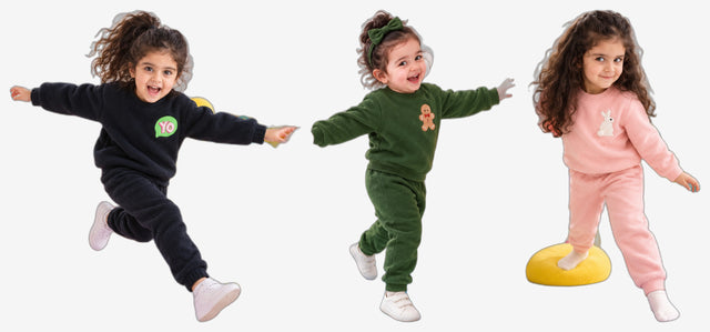 Fleece Set Combo – three sets on models by Anaario