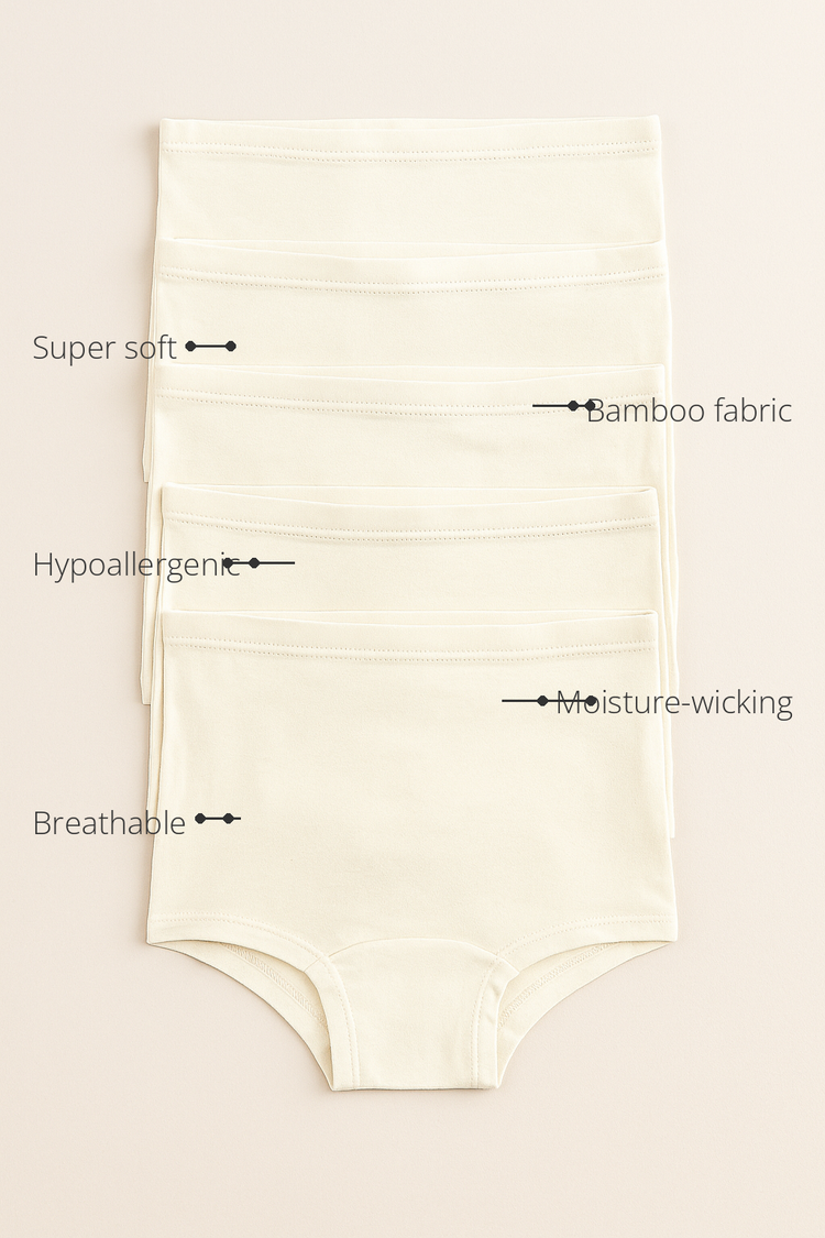 Anaario Unisex Bamboo Briefs (Pack of 5) features - bamboo fabric, super soft, hypoallergenic, breathable, moisture-wicking