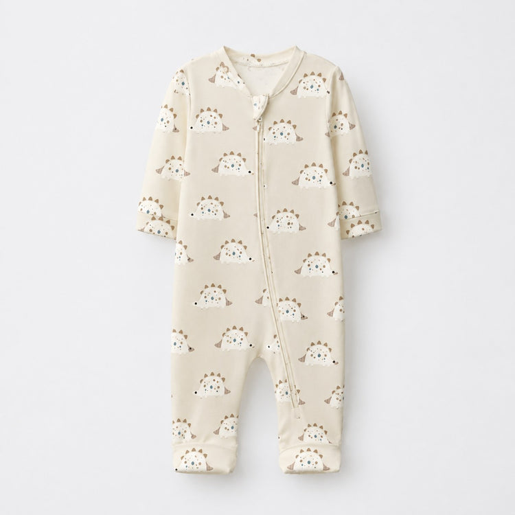 Animal Friends bamboo cotton baby sleepsuit — bamboo cotton onesie romper flatlay