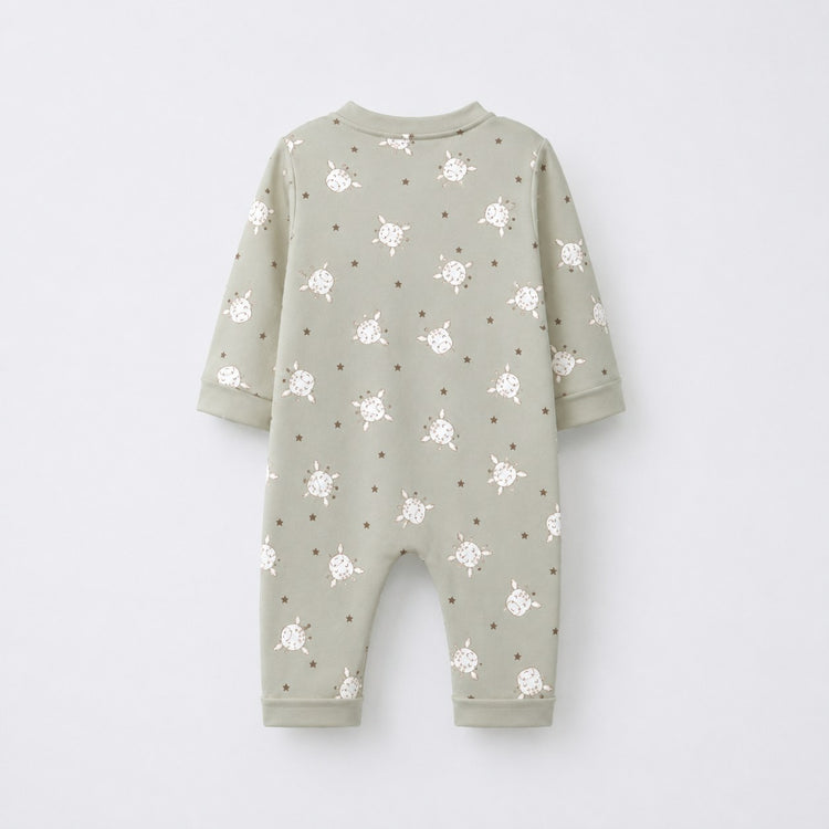 Animal Friends bamboo cotton baby sleepsuit — two-way zip romper onesie