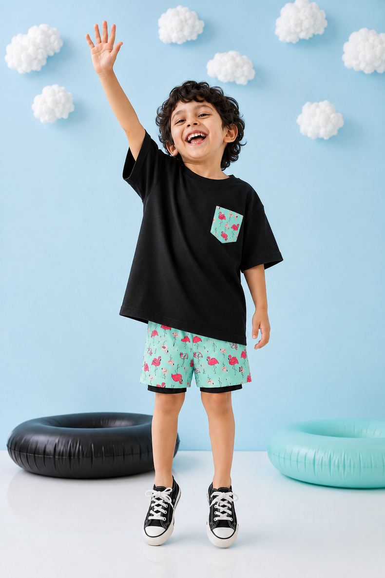Flamingo Splash Pocket Co-ord Set