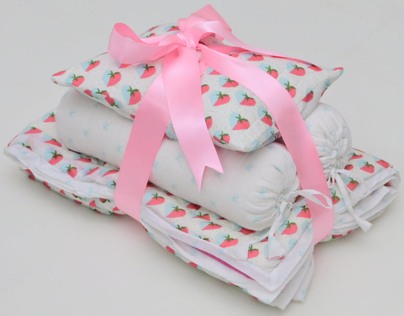 Snuggles and Cuddles Baby Blanket Gift Bundle (Light blue and pink hearts)