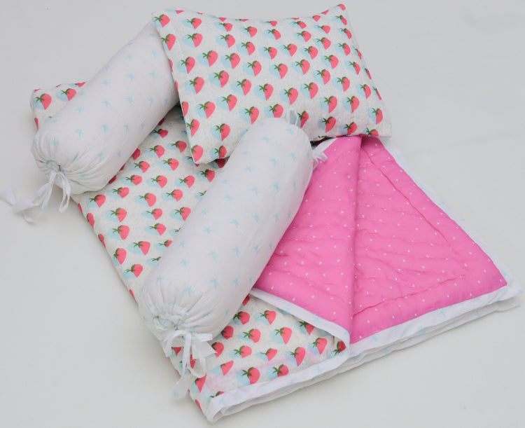 Snuggles and Cuddles Baby Blanket Gift Bundle (Light blue and pink hearts)