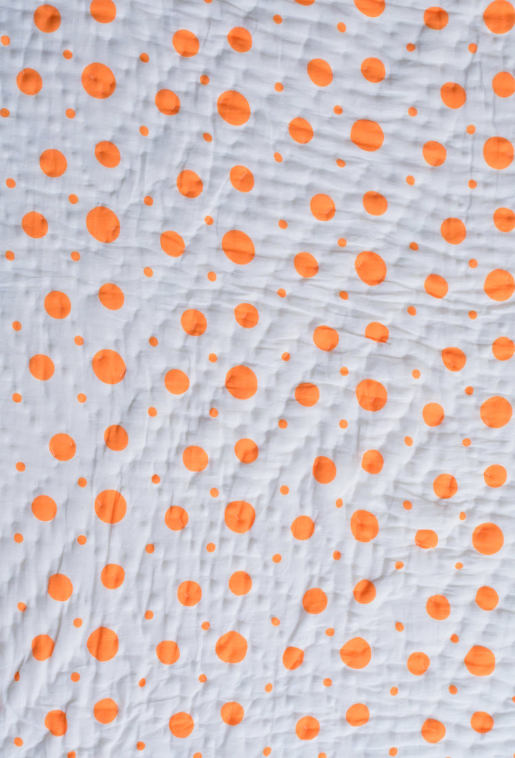 Snuggles and Cuddles Baby Blanket Gift Bundle (Ivory and Tangerine Poppy raindrops)