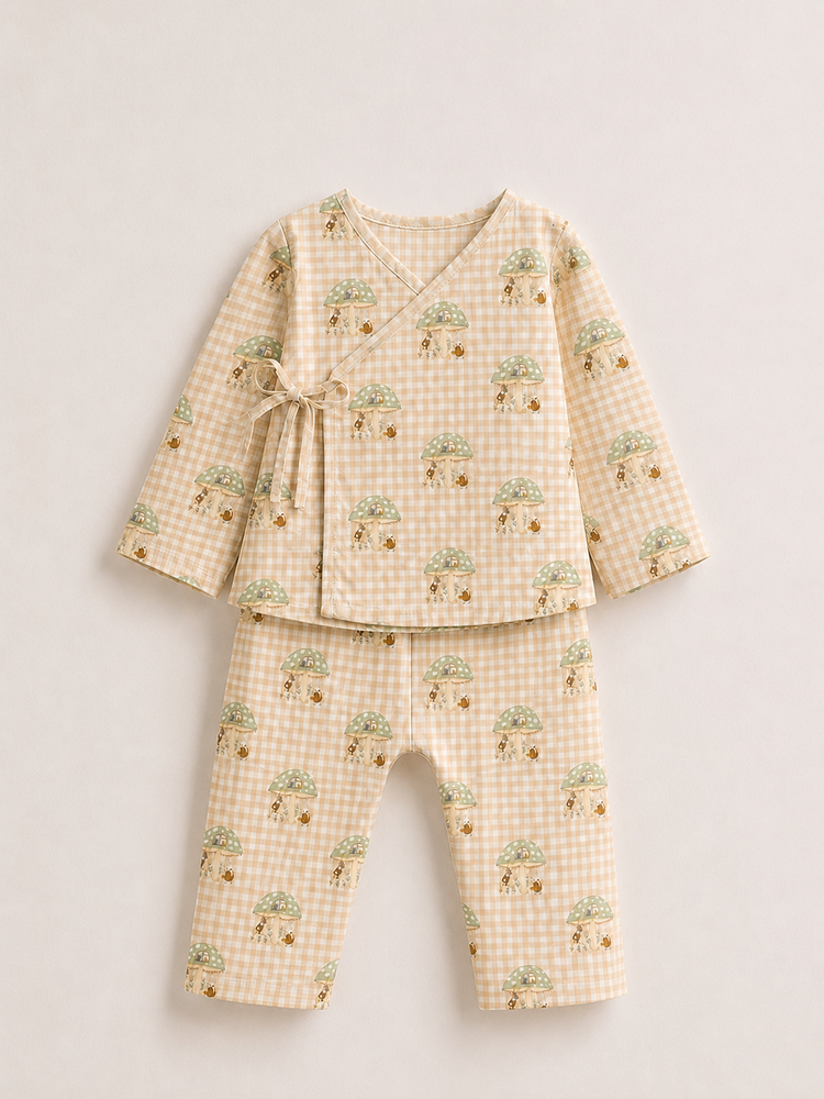 Anaario baby mushroom gingham co-ord set