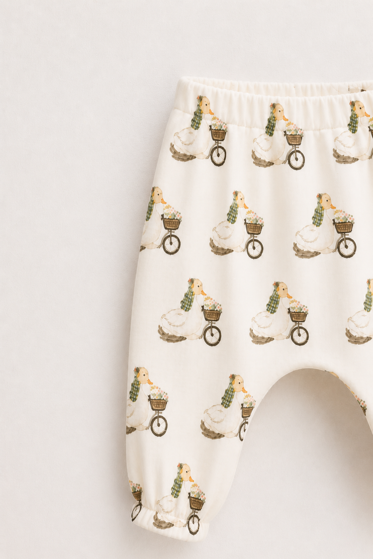 Baby wearing Anaario Retro Scooters organic mulmul cotton set, newborn to 24 months