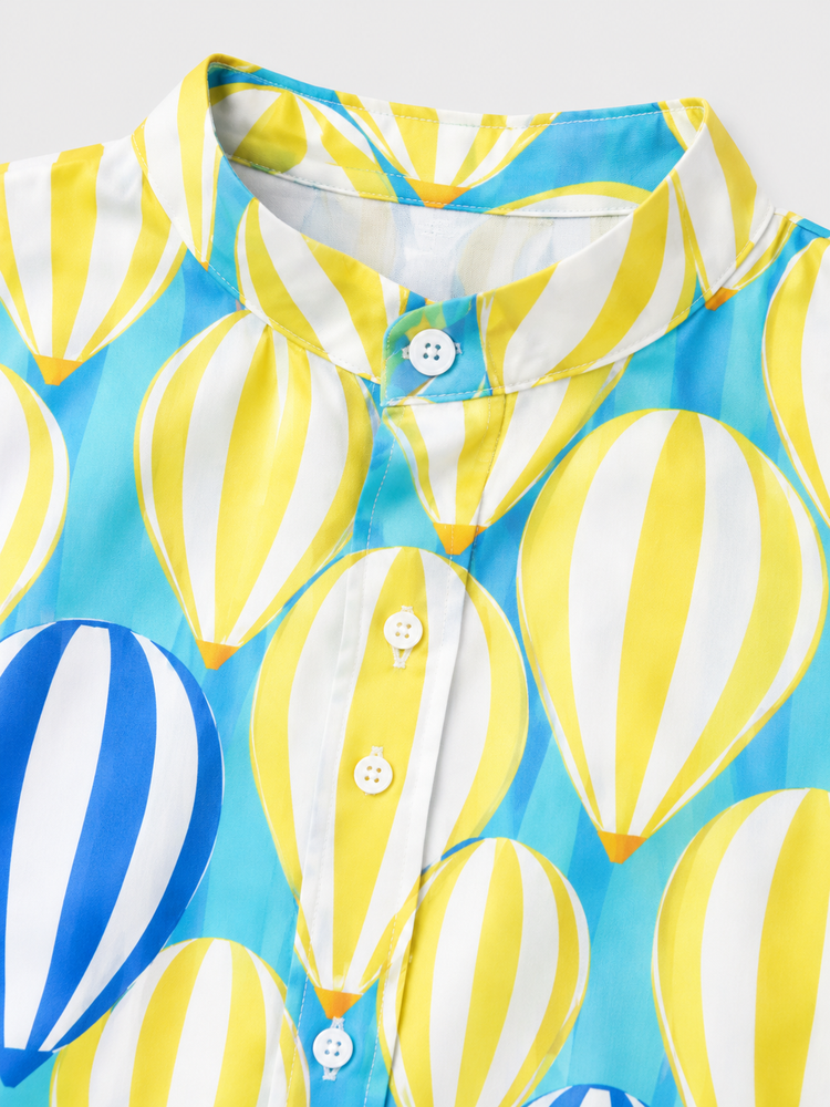 Boy wearing Anaario Balloon Sky Shirt Set
