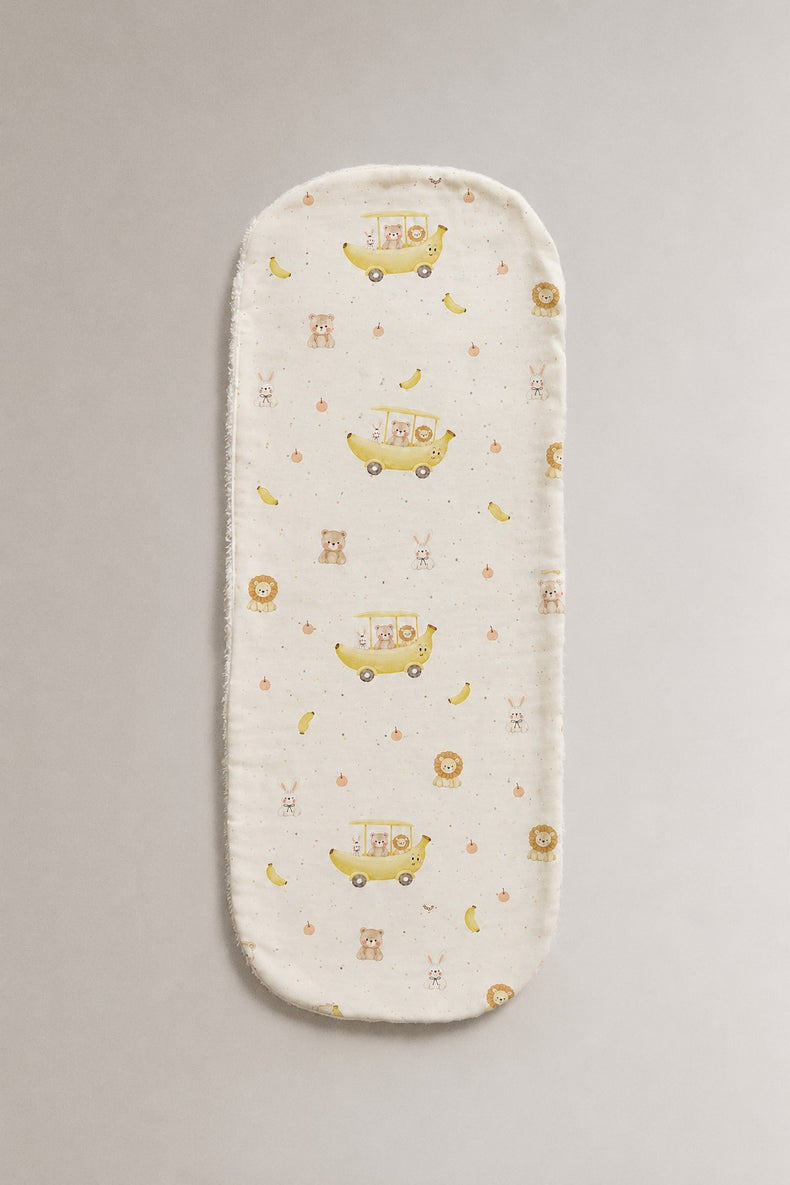 Banana bamboo baby burp cloth — reverse side