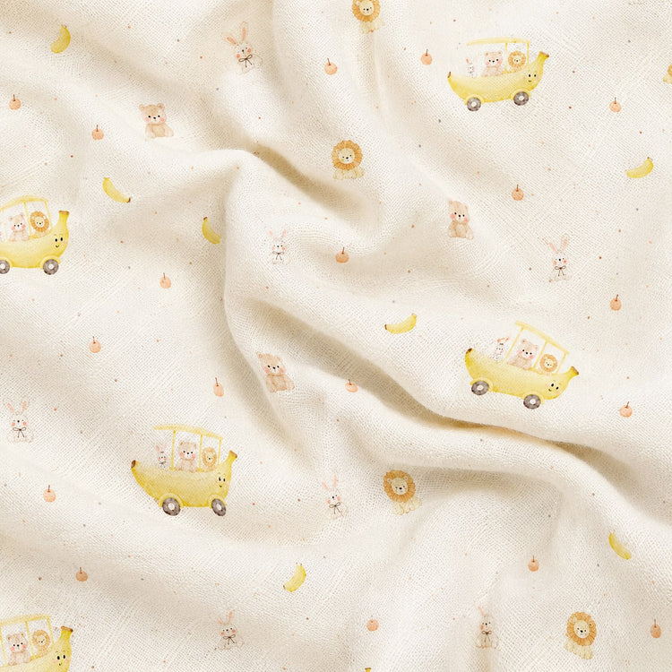 Banana bamboo baby quilt — banana print, soft bamboo cotton