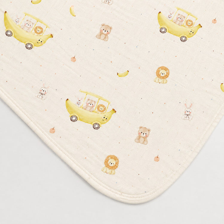 Banana bamboo baby quilt — banana print, soft bamboo cotton