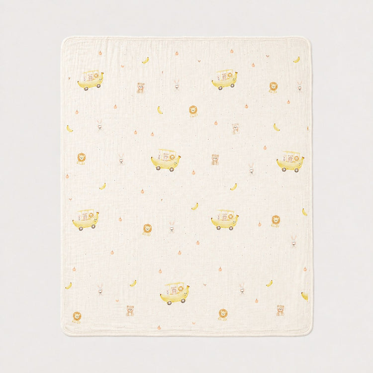 Banana bamboo baby quilt — banana print, soft bamboo cotton