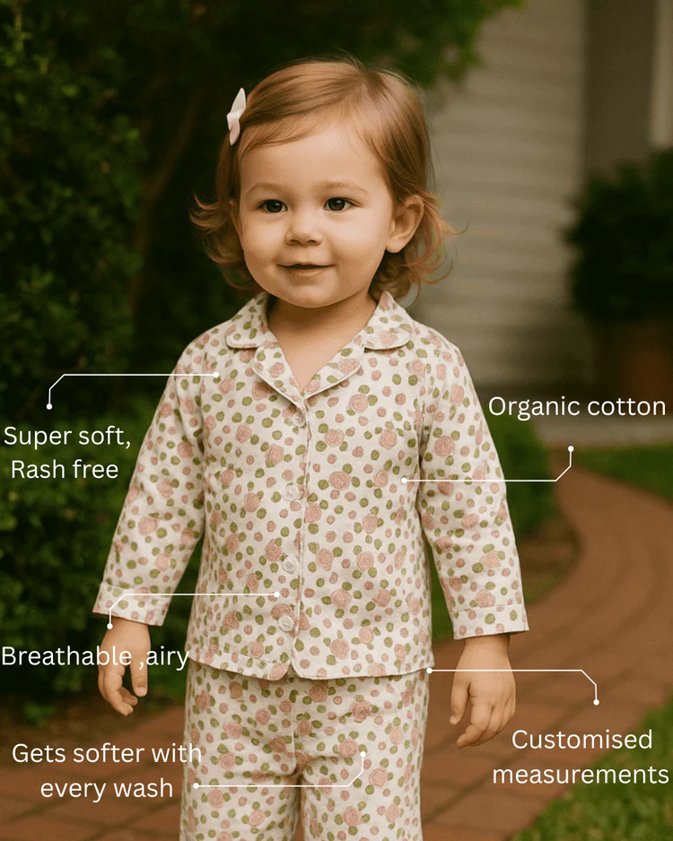 Girl wearing Anaario Blossom Belle Night Suit