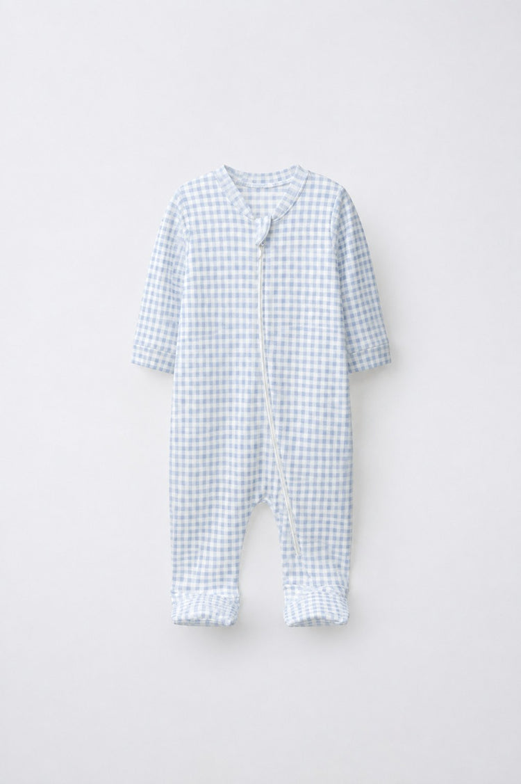 Blue Duck bamboo cotton baby sleepsuit — two-way zip romper onesie