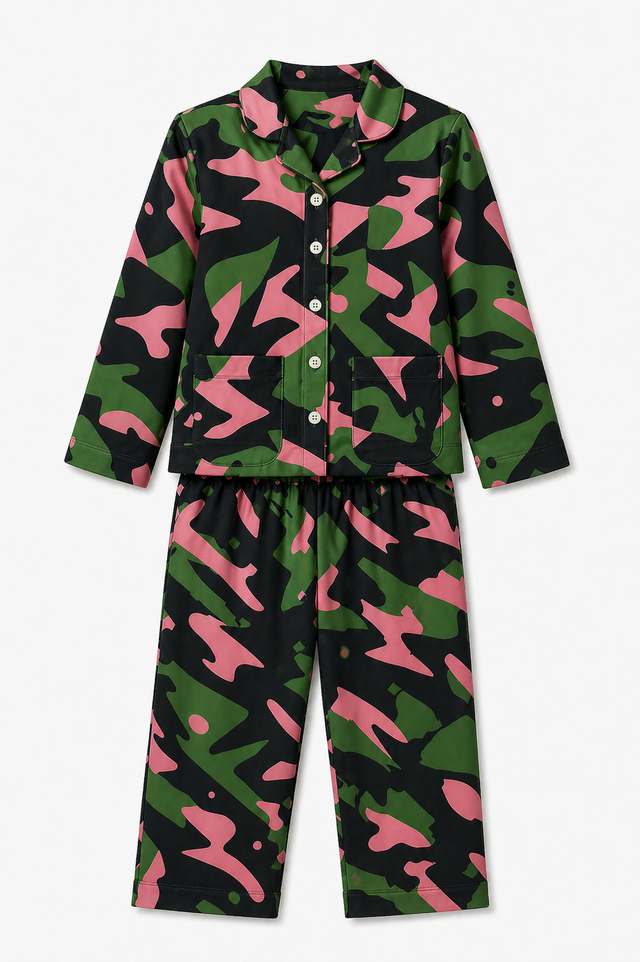 Boy wearing Anaario Camo Cutie Night Suit