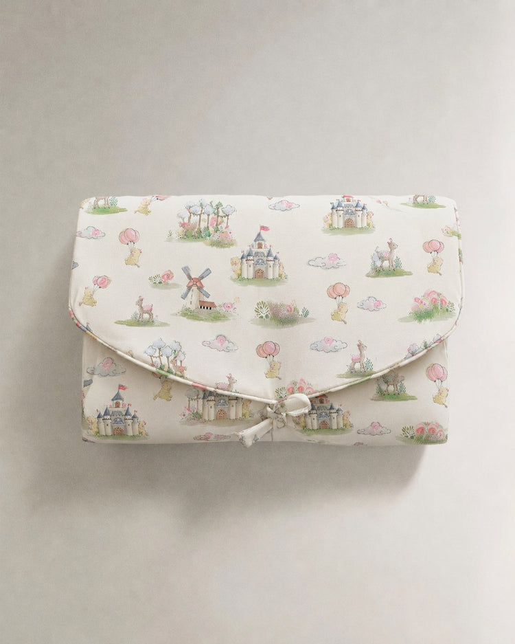 Carnival Windmill bamboo baby changing mat — folded clutch
