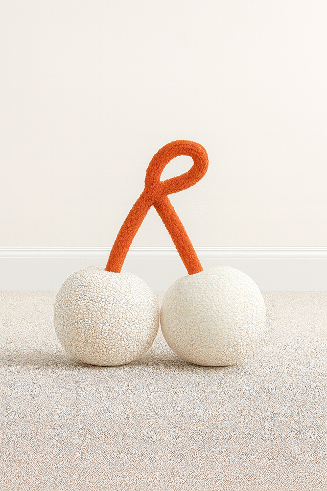 Anaario cherry-shaped fleece cushion for kids