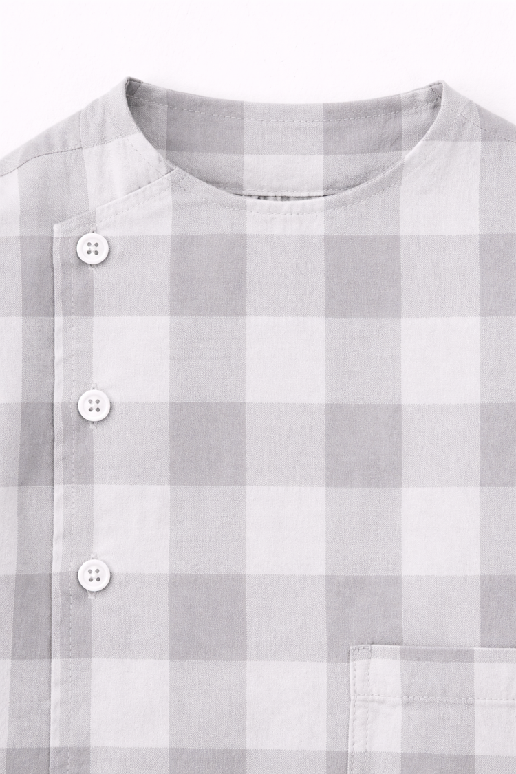 Boy wearing Anaario Cloud Check Co-ord Set
