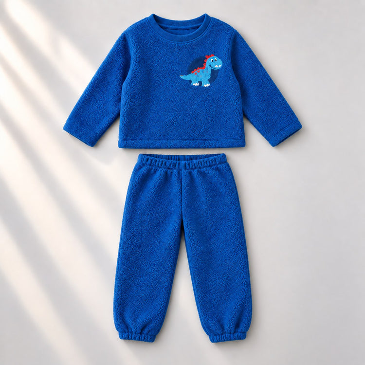 Cobalt Blue Dino Fleece Set top and bottom by Anaario