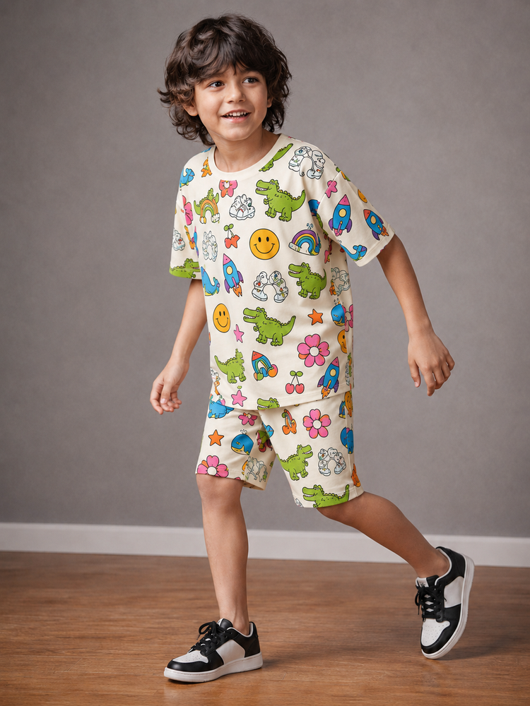 Boy wearing Anaario Doodle Squad Co-ord Set