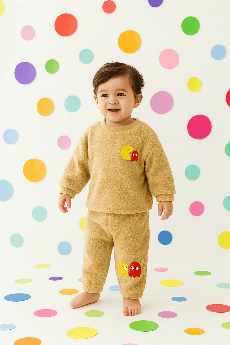 Beige Pac-Play Fleece Set