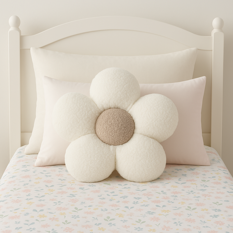 Anaario flower-shaped fleece cushion for kids
