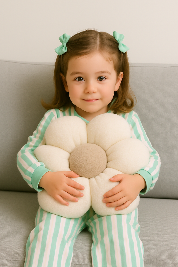 Anaario flower-shaped fleece cushion for kids