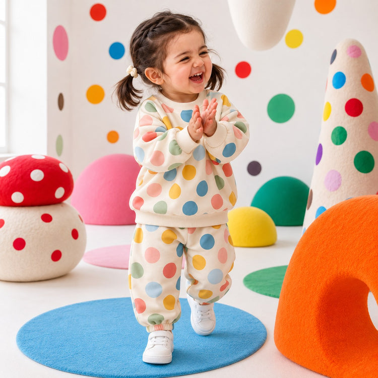 Kids winter jogger set on model by Anaario