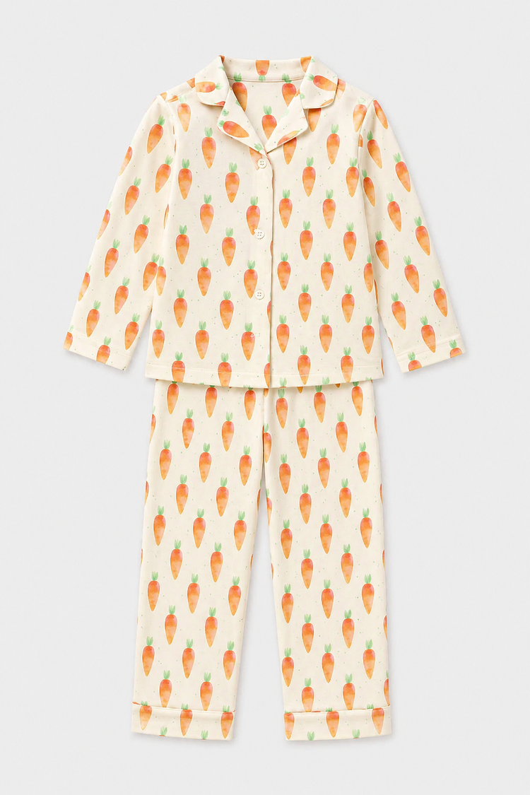 Girl wearing Anaario Garden Carrots Night Suit
