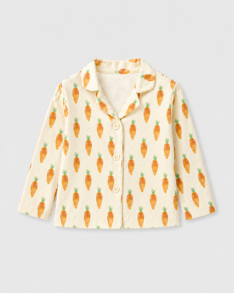 Girl wearing Anaario Garden Carrots Night Suit