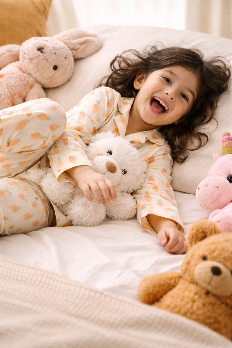 Girl wearing Anaario Garden Carrots Night Suit