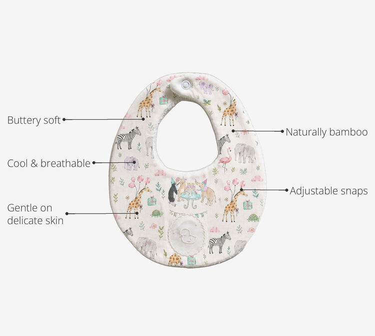 Anaario Giraffe Birthday Party Bamboo Baby Bib key features