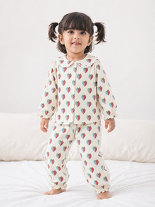 Blue and plum hearts Night Suit