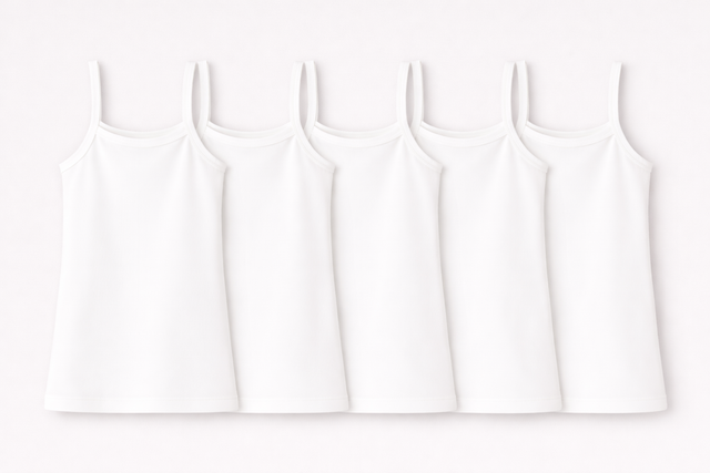 Anaario Girls Sleeveless Bamboo Vest, pack of 5