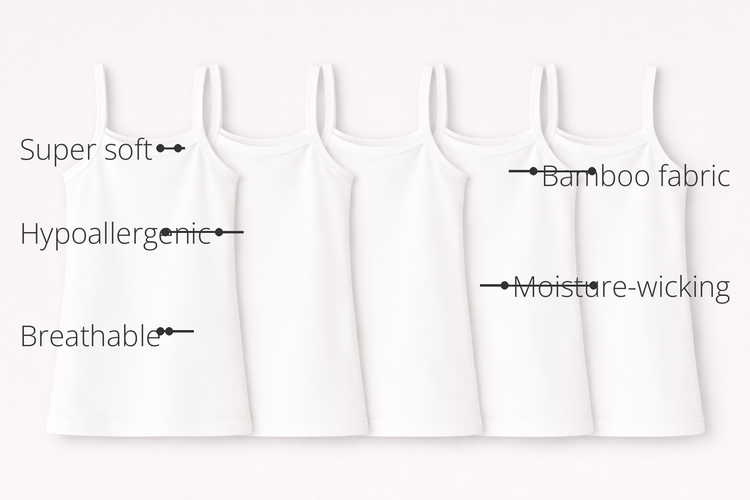 Anaario Girls Sleeveless Bamboo Vest (pack Of 5) organic cotton features