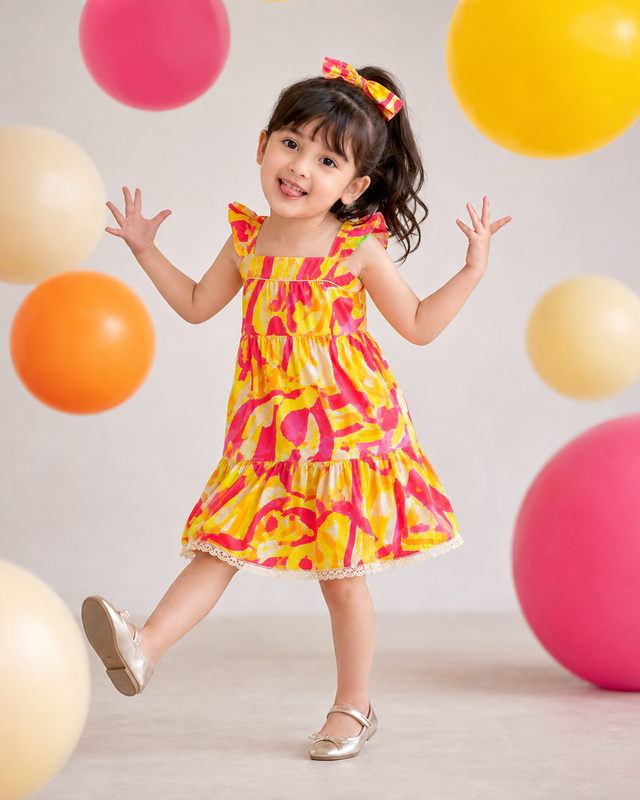 Girl wearing Anaario Sunshine Bloom Strappy Dress