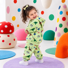 Green Dinosaur Hooded Girls' Jogger Set