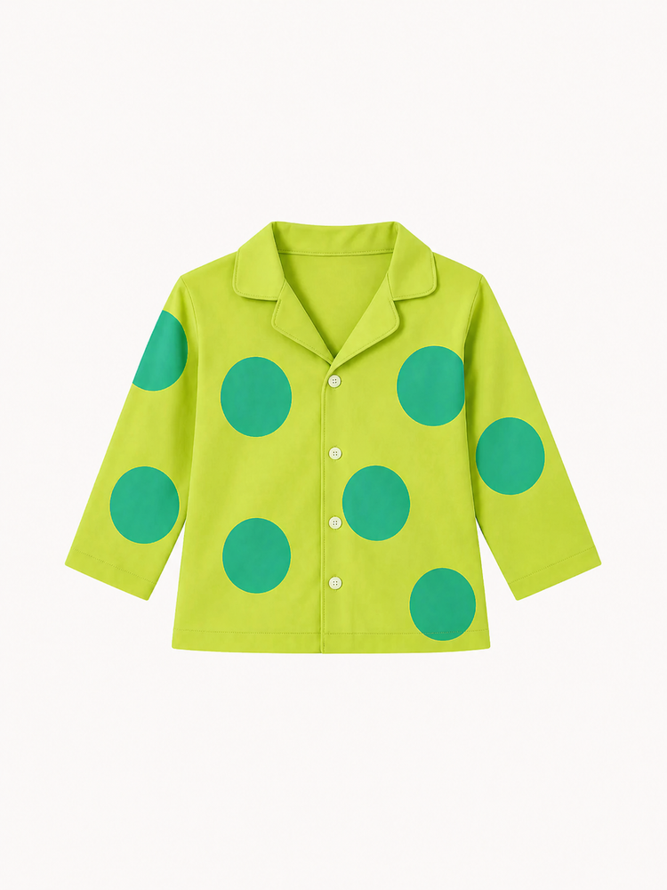 Girl wearing Anaario Green Polka Night Suit