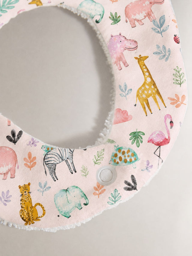 Hippopotamus bamboo baby bib — hippopotamus print, soft bamboo cotton