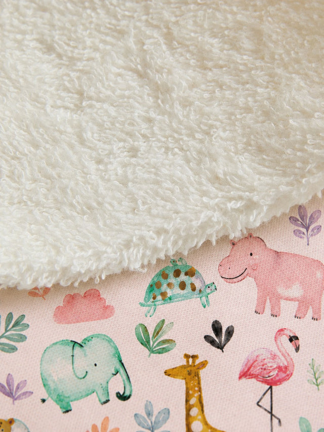 Hippopotamus bamboo baby burp cloth — absorbent sherpa backing